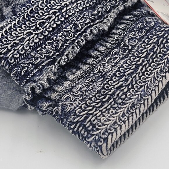 Choices Blue Embroidered Open Front Jacket - Womens Size S - Cotton Blend - Eleg - Picture 6 of 13